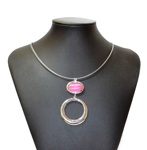 Necklace cats eye - cats, pink