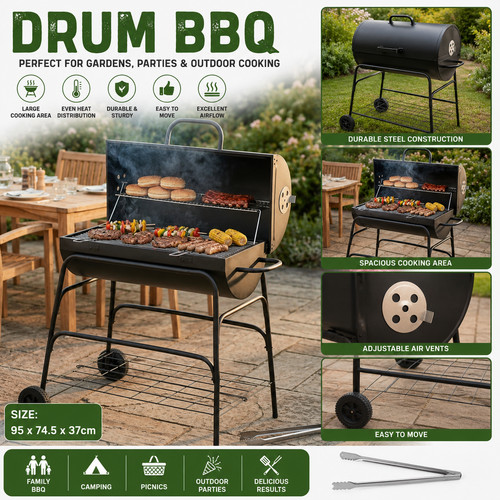 Barbecue tamburo carbone - a,