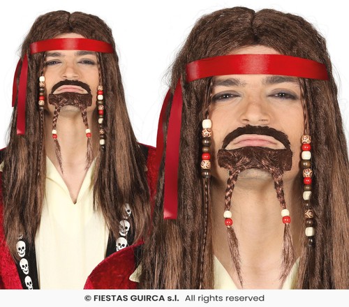 Parrucca castana rasta - castana,