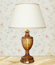 Lampada da tavolo classica salotto elegante lusso cristallo AMBRA con paralume;