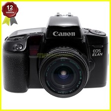 Fotocamera Canon EOS Elan (EOS 100) analogica con Quantaray 24mm. f2,8 Macro.