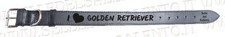 Collare cane artigianale cuoio Italy 70x4 Personalizzato i love golden retriever