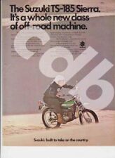 advertising Pubblicità brochure-1971 MOTO SUZUKI TS 185 SIERRA OFF ROAD VINTAGE-
