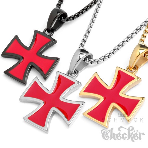 Collana croce rossa templare - collana,
