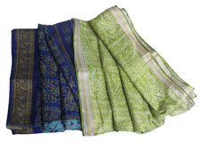 Sari indiani vintage abito stampato donna avvolgente decorazione casa usato d...