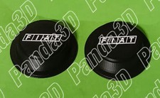 2 TAPPI COPRIMOZZO LOGO FIAT PANDA 141 4x4 BORCHIE BORCHIETTE RUOTE STEMMA