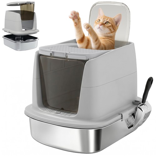 Pawhut lettiera gatto chiusa - lettiera,