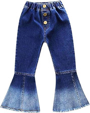 Jeans Zampa Bambine - Bimbe - Pantaloni Zampa Di Elefante - Vintage - Denim - Sv