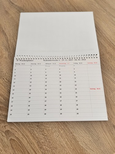 Calendario settimanale 2026 - , in