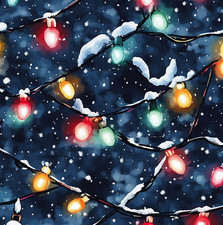 Luci di Natale innevate