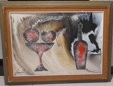 Gino Falzon In Arte Sage Vernis Quadro A Olio Con Cornice