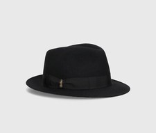BORSALINO FELTRO LANA, NERO, Taglia 58-60, NUOVO IMBALLATO.
