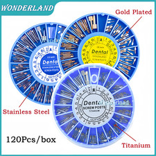 Kit 120pz Vite Dentale Palo Titanio Placcato Oro/Argento Perni Canali Radici Conici