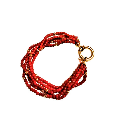 Bracciale corallo sardo oro - corallo,