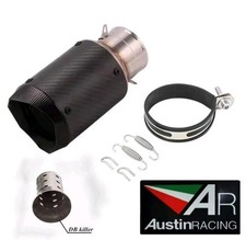 terminale di scarico Universale Moto 60mm Acciaio Inox Silenziatore Ottimo Sound