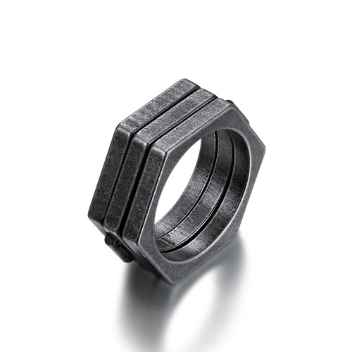 Sculpt anelli anello - anello, acciaio