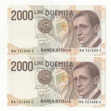 LOTTO X2  2000 LIRE MARCONI  DECR 1990  N. PROGRESSIVI