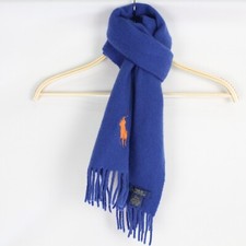 Sciarpa Polo Ralph Lauren Blu in Pura Lana Vergine 150x24cm