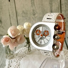 Orologio LIP MACH 2000 Cronografo Argento Bianco Roger Tallon Batteria Revisionato Raro