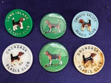 6 VINTAGE BEAGLE CLUB PINBACK