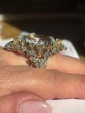 Anello Acqua Marina E Diamanti