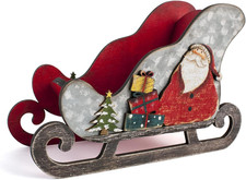 Slitta in Legno, Decoro Natalizio, 22X10X15Cm, Addobbo, FESTIVITÀ, Natale, Arred