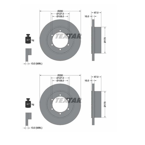 Dischi freno textar 92304003 - 2,