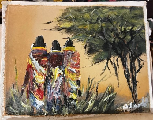 Dipinto olio africano