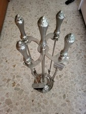 Accessori per camino set 4 attrezzi in ottone lucido