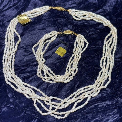 Set collana bracciale perle - bracciale,