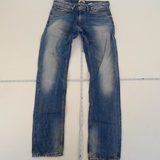 Jeans Hilfiger W28 L32 blu uomo slim gamba dritta cotone denim sbiadito