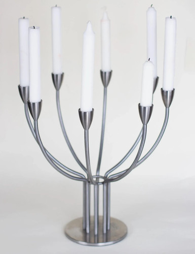 Candelabro conico acciaio - in,