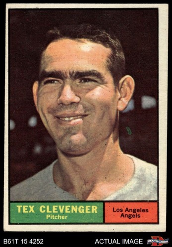 1961 topps 291 tex clevenger - 1961,