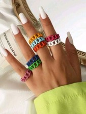 Gotico Roccia Acrilico Hip Hop Anello a catena Hip Hop Anelli punk Donna Mare   