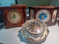 Lotto 3 orologi tavolo URSS anni 60 - Modernariato sovietico - Da restaurare