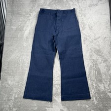 Pantaloni utility vintage Seafarer US Navy denim jeans fondo svasato uomo 36R (33x28)