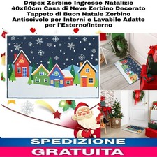 Zerbino Ingresso Natalizio 40x60cm Casa di Neve Zerbino Decorato Tappeto Natale 