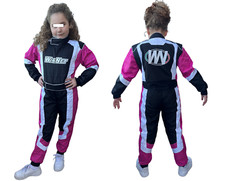 Tuta da ragazza bambina bimba per mini go kart go-kart cross 4 6 8 10 12 14 anni