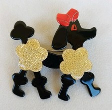 "Lea Stein" Poodle Dog brooch