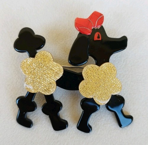 Lea stein poodle dog - "lea, brooch