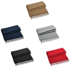 Beechfield Uomo Donna Nero Blu Rosso Grigio O Beige Intrecciato Sciarpa