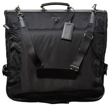PRADA BORSA PORTA ABITI DA VIAGGIO IN RE-NYLON e Pelle Saffiano Nera Full Set