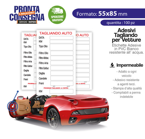 Etichette tagliando auto - etichette,