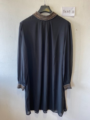 Abito skater chiffon nero - chiffon,