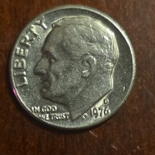 dime 1976 con errore D spento