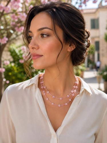Collana uncinetto filo lurex - , e