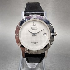 Orologio Bulova Longchamp donna 25mm quadrante bianco tono argento data tondo batteria nuova
