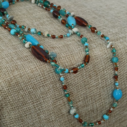 Vintage glass lariat - vintage,