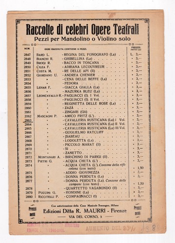 Spartito musicale opere - spartito,