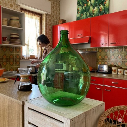 Damigiana vetro verde da - vetro,
